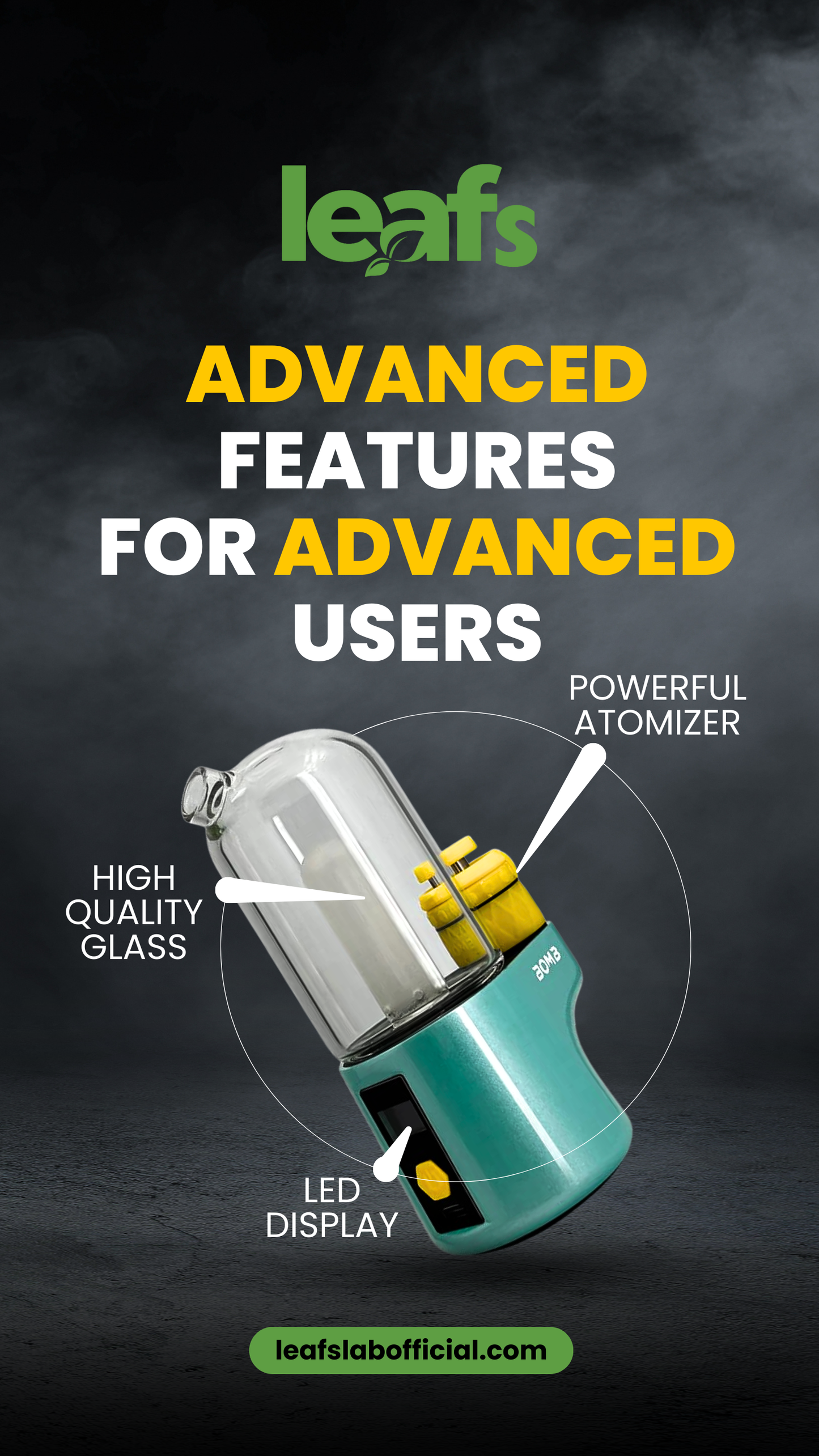LEAFS Pro Portable Electric Dab Rig with Precise Temperature Control and Interactive LED Display 3 colors available