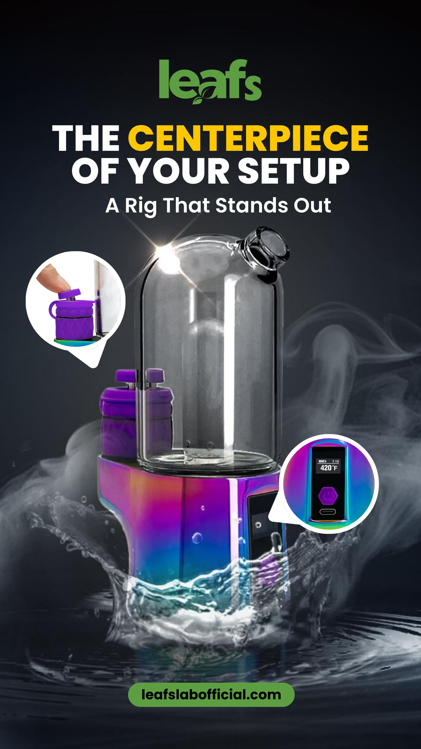 LEAFS Pro Portable Electric Dab Rig with Precise Temperature Control and Interactive LED Display 3 colors available